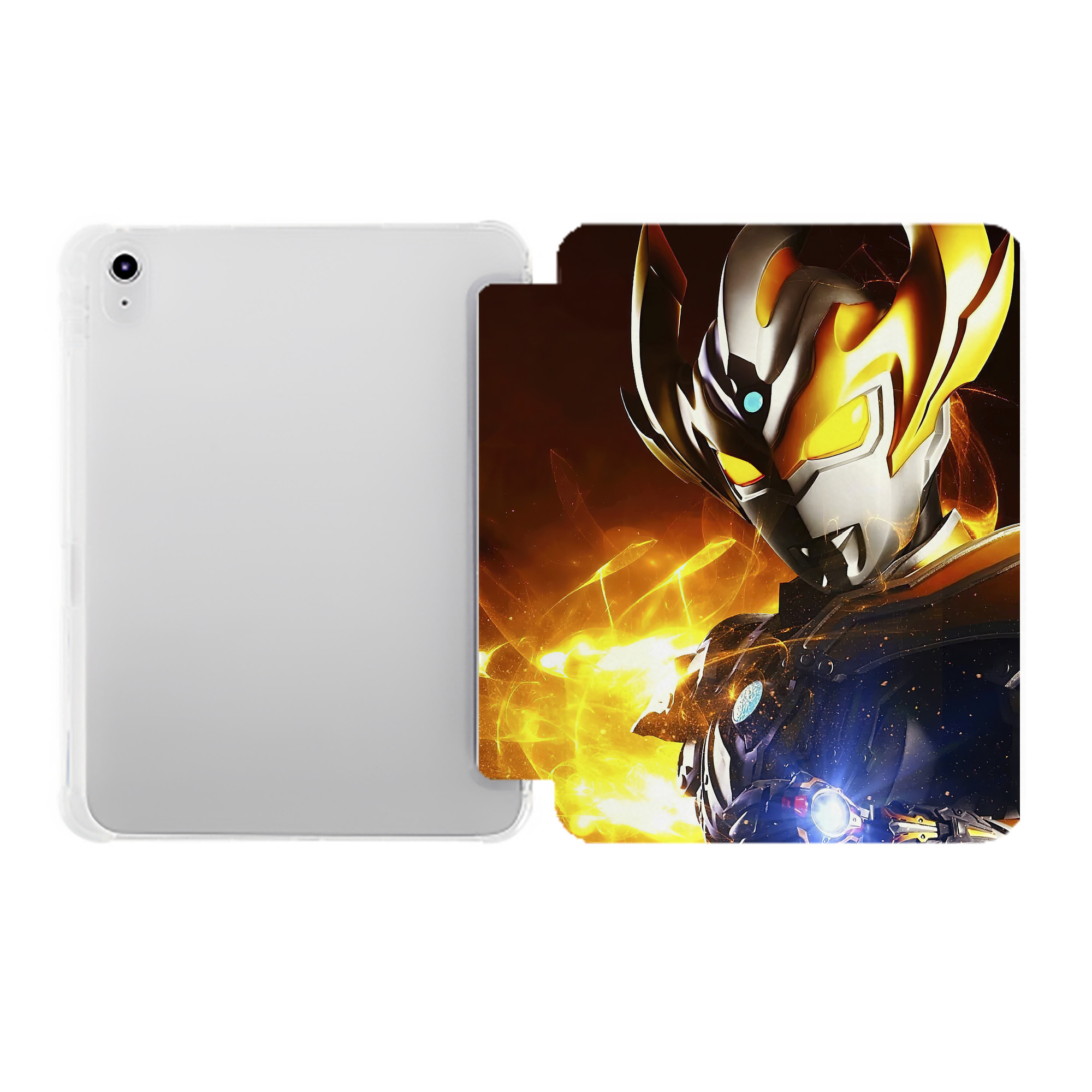 （画像用） ウルトラマン Ultraman IPad ケース ペン収納付き 三つ折りスタンド PUレザー×シリコン 対応機種9.5/10.5/10.9インチ
